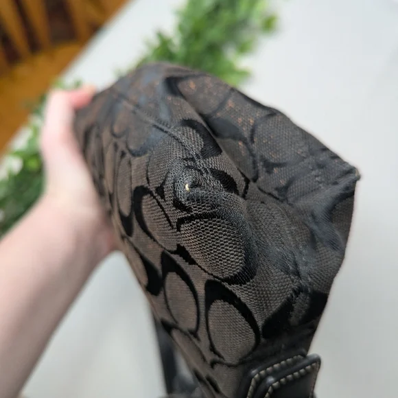Y2K Coach Signature Fabric Black Shoulder Bag 6371 - Picture 12 of 16